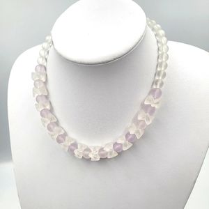 Clear & Pale Purple Beaded Necklace